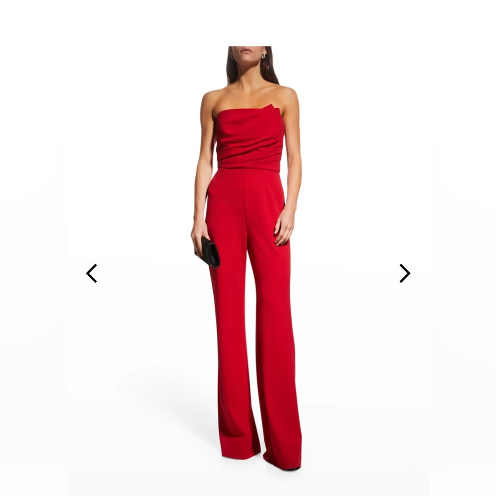Tadashi Shoji
Strapless Pleated Crepe Jumpsuit, Size Small